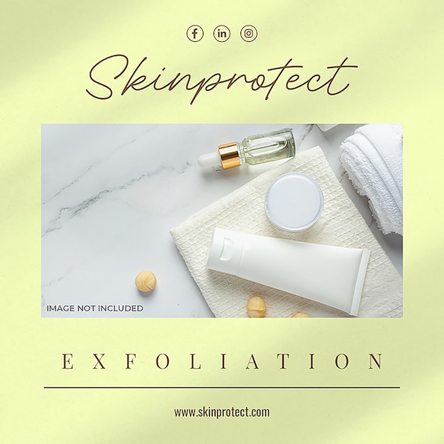 PSD Exfoliation skin protect instagram post template