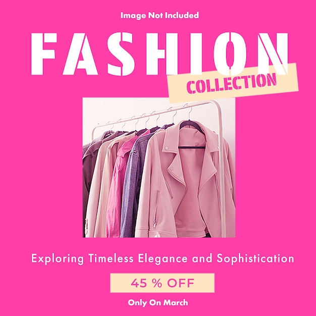 PSD Fashion Collection Design for Social Media and Instagram Post Template