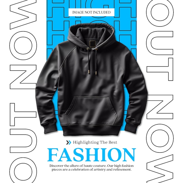 PSD psd fashion jacket with white background instagram post template