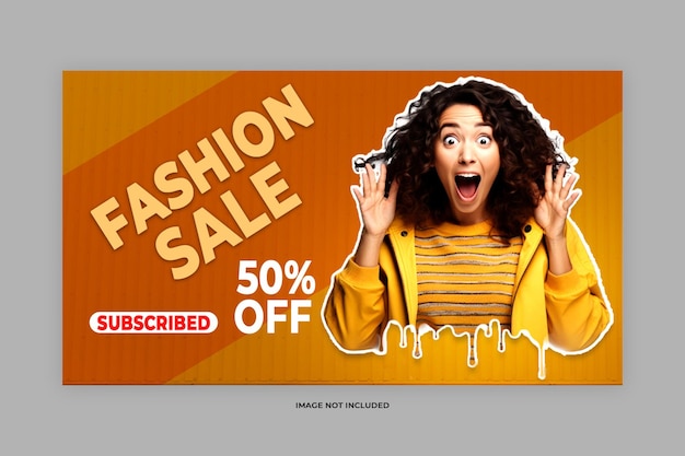 PSD Fashion Sale thumbnail template and design