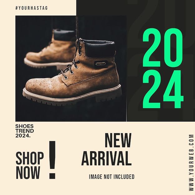 PSD Fashion Shoes Design for Social Media and Instagram Post Template