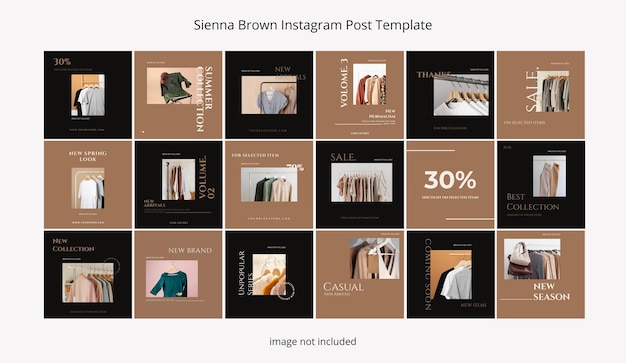 PSD psd fashion sienna brown instagram post template