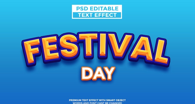 PSD Festival editable text effect style