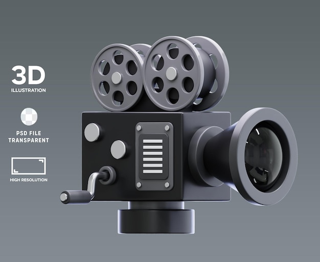 PSD psd film projector 3d illustration