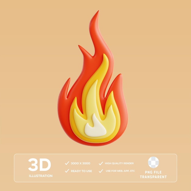 PSD Fire 3D Illustration