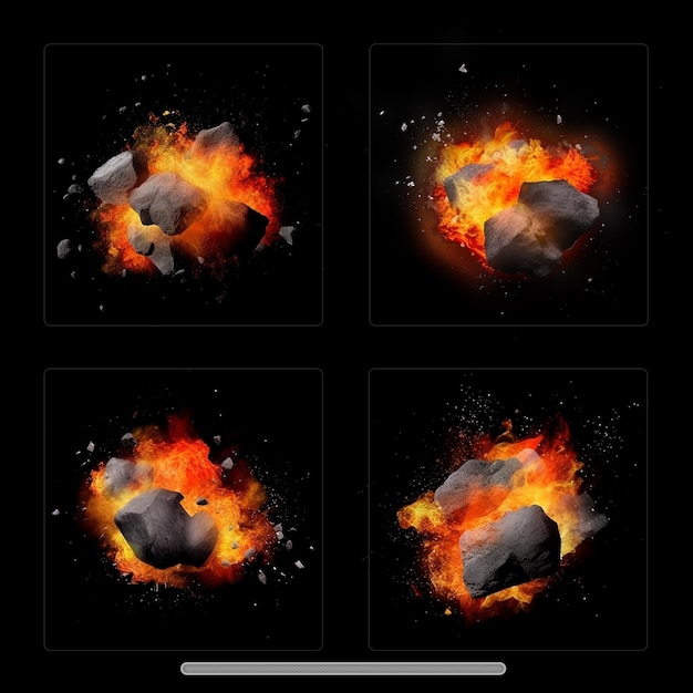 PSD fire flames effect layer with transparent background