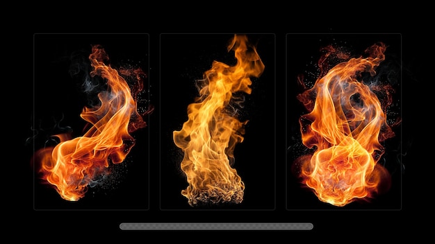 PSD fire flames effect layer with transparent background