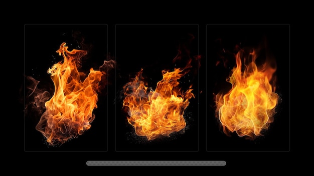 PSD fire flames effect layer with transparent background