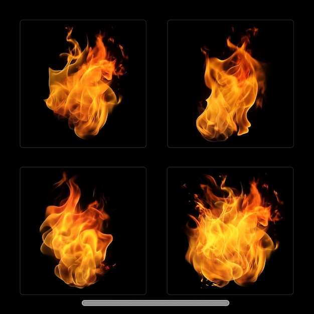 PSD fire flames effect layer with transparent background