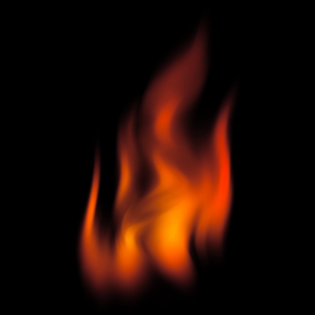 PSD fire with sparkles and smoke isolated on transparent background