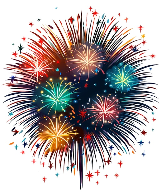 PSD fireworks transparent background