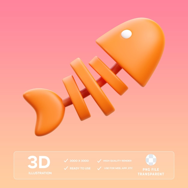 PSD Fishbone 3D illustration