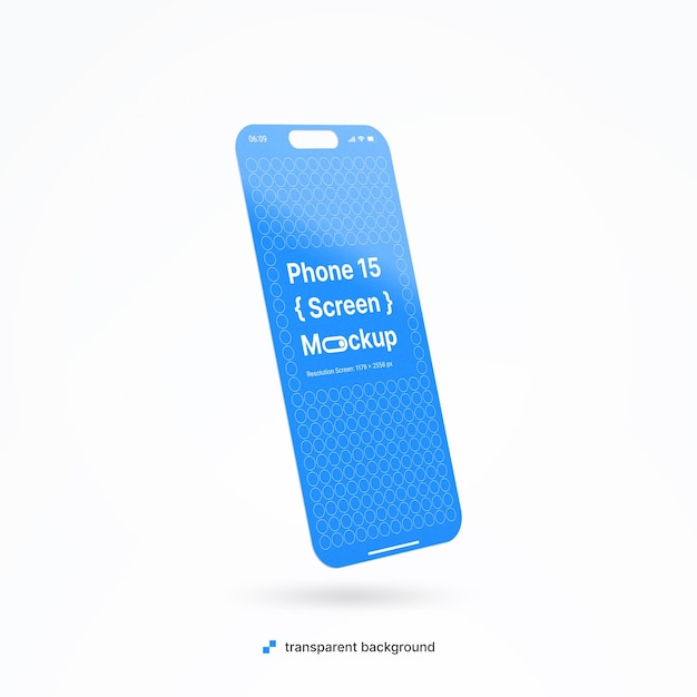 PSD Floating Isometric Phone Screen Mockup with editable background