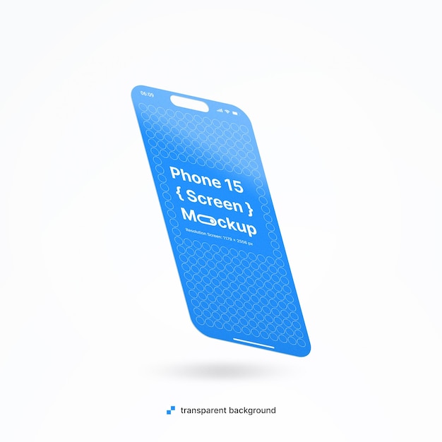 PSD Floating Isometric Phone Screen Mockup with editable background