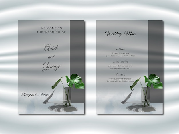 PSD floral wedding invitation banner template