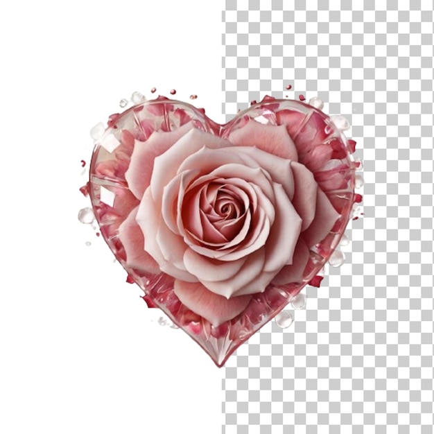 PSD flower heart isolated on a transparent white background