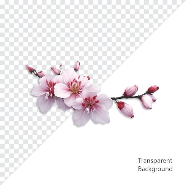 psd flower illustration transparent background