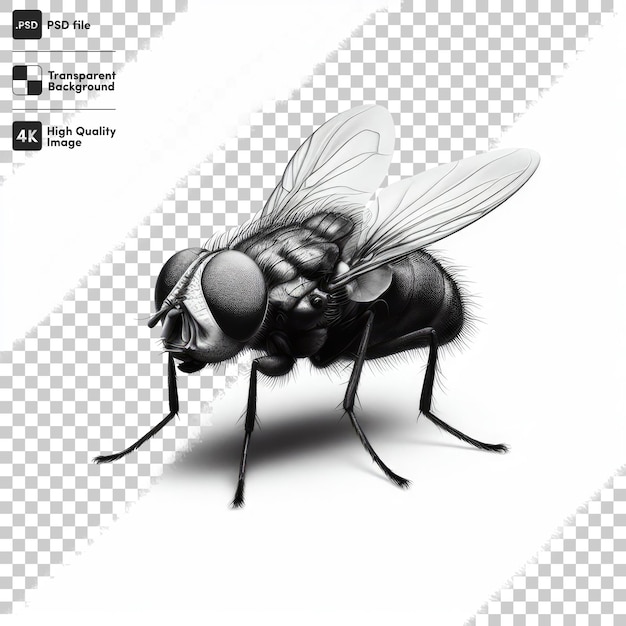 PSD fly with radioactive on a transparent background