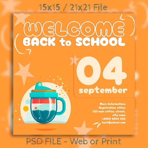 PSD Flyer Vibrant Back to School Doodles for Your Toddlers