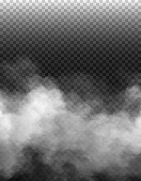 PSD Fog or smoke isolated transparent background White cloudiness mist smog dust vapor PNG