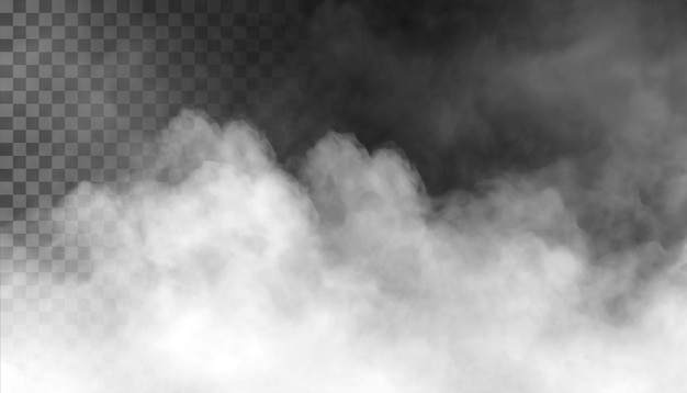 PSD Fog or smoke isolated transparent background White cloudiness mist smog dust vapor PNG