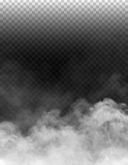 PSD Fog or smoke isolated transparent background White cloudiness mist smog dust vapor PNG