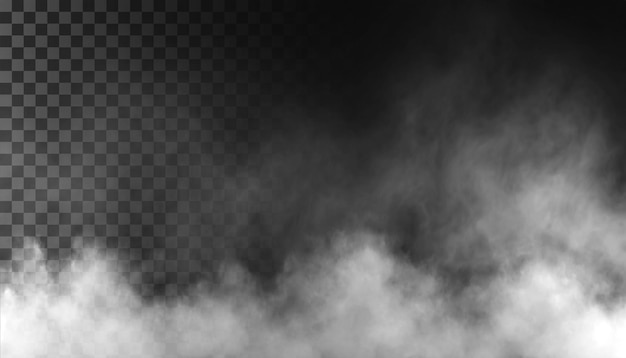 PSD Fog or smoke isolated transparent background White cloudiness mist or smog PNG