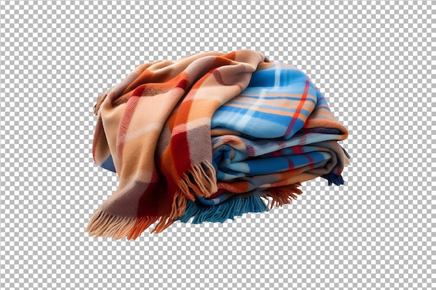 PSD Folded blanket isolated on transparent background