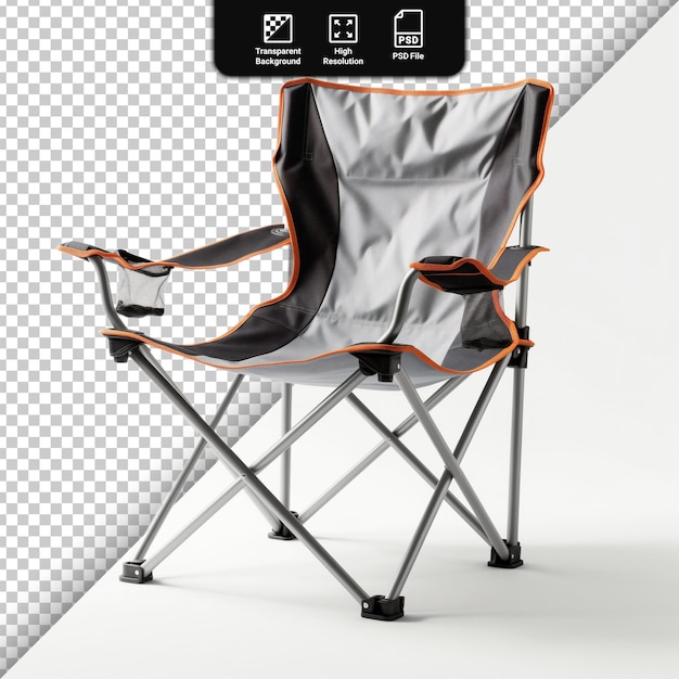 PSD psd folding camping chair isolated on transparent background