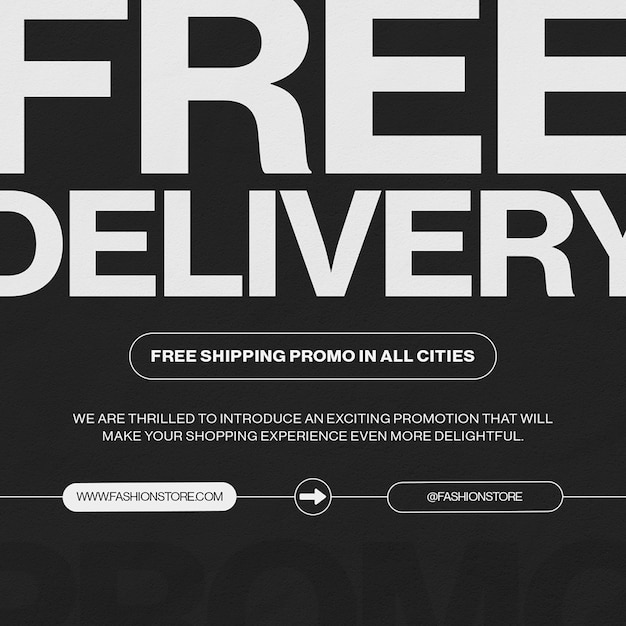 PSD psd free delivery promotional design for social media and instagram post template