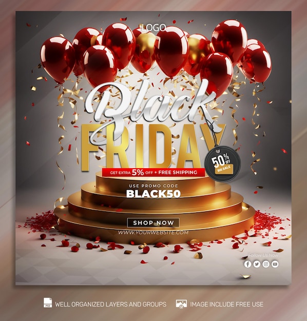 PSD free psd Black Friday Poster social media amp Banner Tamplates