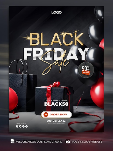 PSD psd free psd black friday poster social media amp banner tamplates