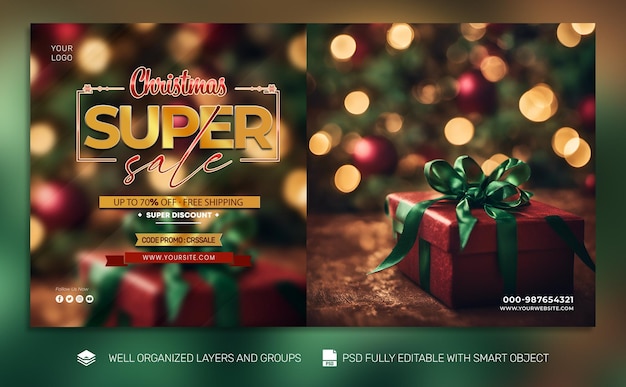 PSD free psd Christmas Banner 7 Poster social media Tamplate