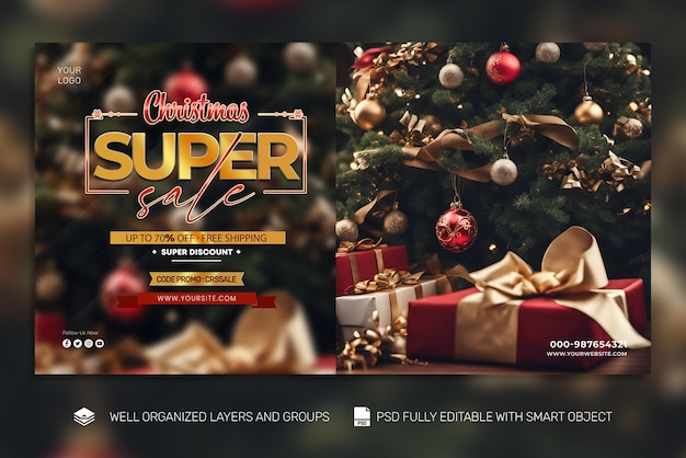 PSD free psd Christmas Banner 7 Poster social media Tamplate