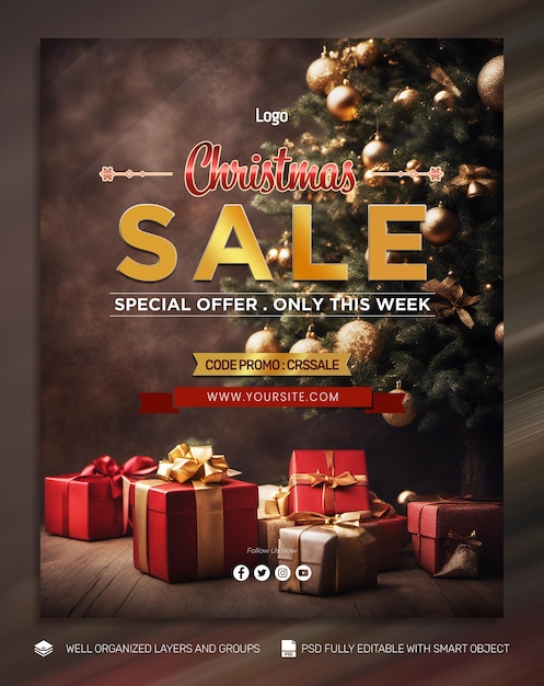 PSD free psd Christmas Banner 7 Poster social media Tamplate