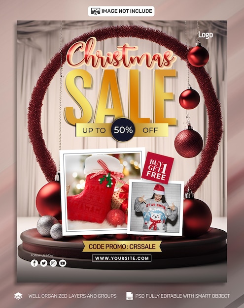 PSD free psd Christmas Banner and Flyer social media Tamplates Poster