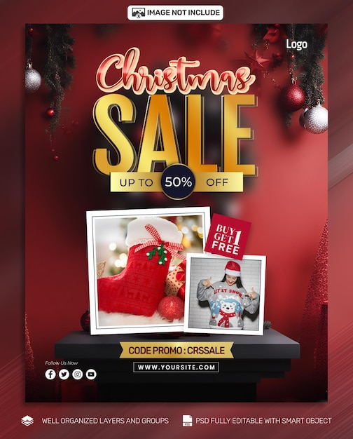 PSD free psd Christmas Banner and Flyer social media Tamplates Poster