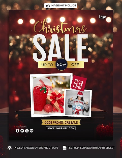 PSD free psd Christmas Banner and Flyer social media Tamplates Poster