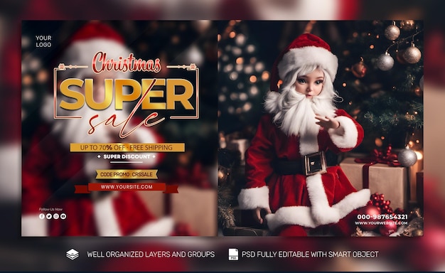 PSD free psd Christmas Banner social media Tamplates