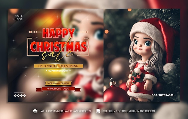 PSD free psd Christmas Banner social media Tamplates