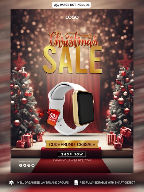 PSD free psd Christmas Poster social media Tamplates