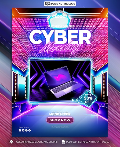 PSD free psd Cyber Monday Poster and Flyer Promo social media Tamplates Banner