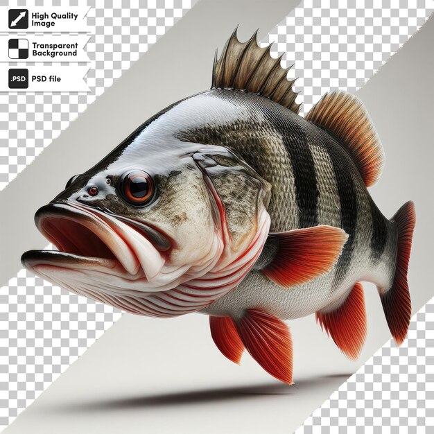 PSD fresh fish on transparent background with editable mask layer