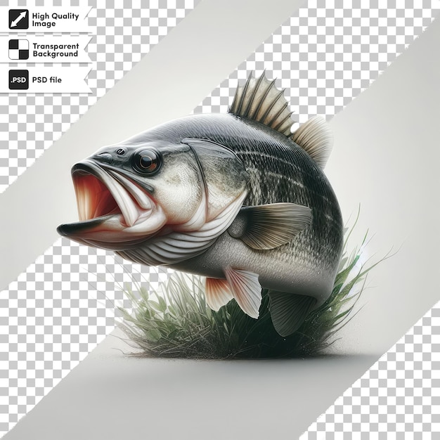 PSD fresh fish on transparent background with editable mask layer