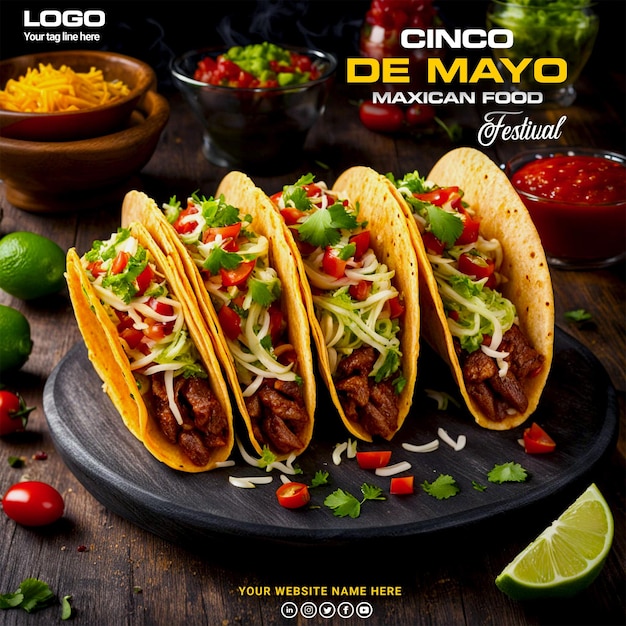 PSD Fresh homemade Special food photography of tacos with grilled pineapple generated by ai