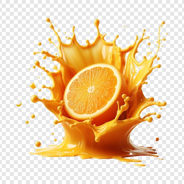 PSD fresh Orange Juice isolated transparent background