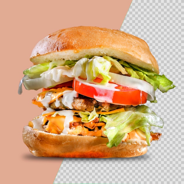 PSD fresh testy delicious burger isolated