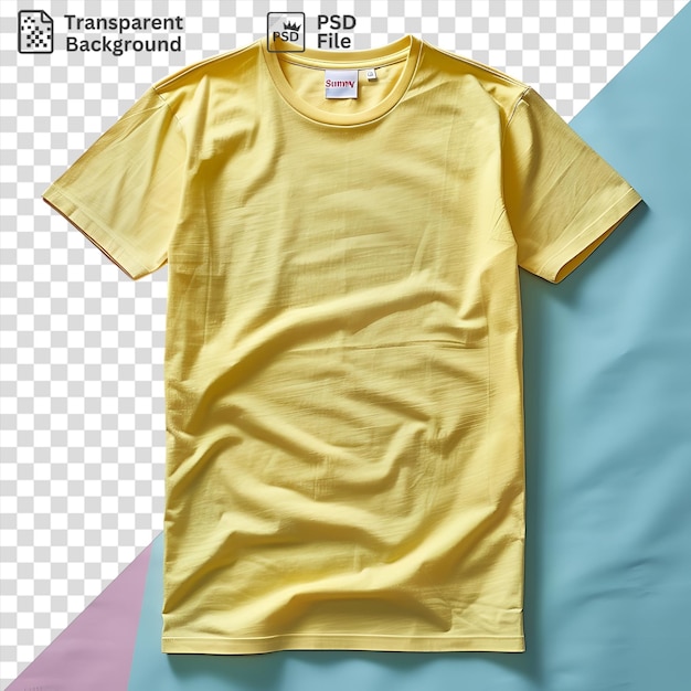 psd front view capture a premium t shirt yellow cotton material fabric label brand name brand name brand name brand name brand name brand name