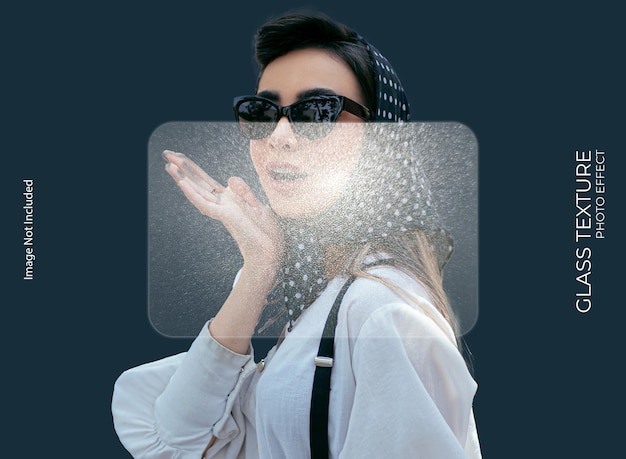 PSD frosted glass texture photo effect