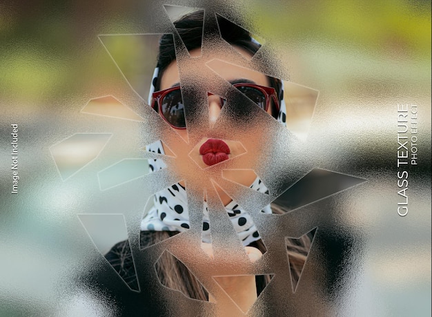 PSD frosted glass texture photo effect